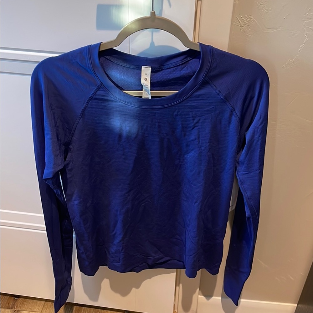 Women's Blue Long Sleeve Top